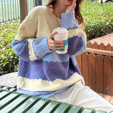 Pullover mit Farbblock-Streifen